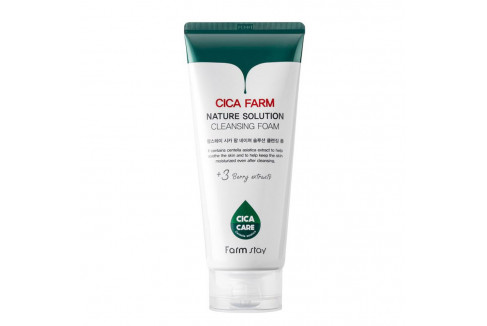 Farm Stay Пенка для умывания с экстрактом центеллы азиатской Cica Farm Nature Solution  Cleansing Foam 180мл