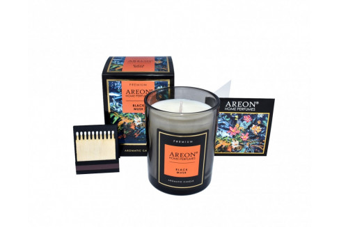 AREON HOME PERFUMES АРОМАТИЧЕСКАЯ СВЕЧА ПРЕМИУМ  ..1.8.. (/704-PC-04/ Black Musk ..1.8..)