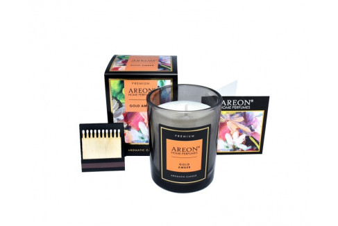 AREON HOME PERFUMES АРОМАТИЧЕСКАЯ СВЕЧА ПРЕМИУМ  ..1.8.. (/704-PC-05/ Gold Amber ..1.8..)