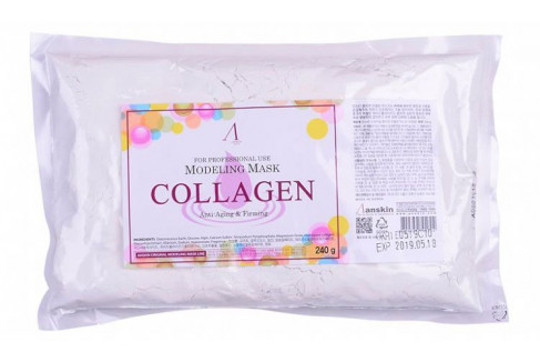 ANSKIN Маска альгинатная с коллагеном укрепл. (пакет) 240гр Collagen Modeling Mask / Refill 240гр